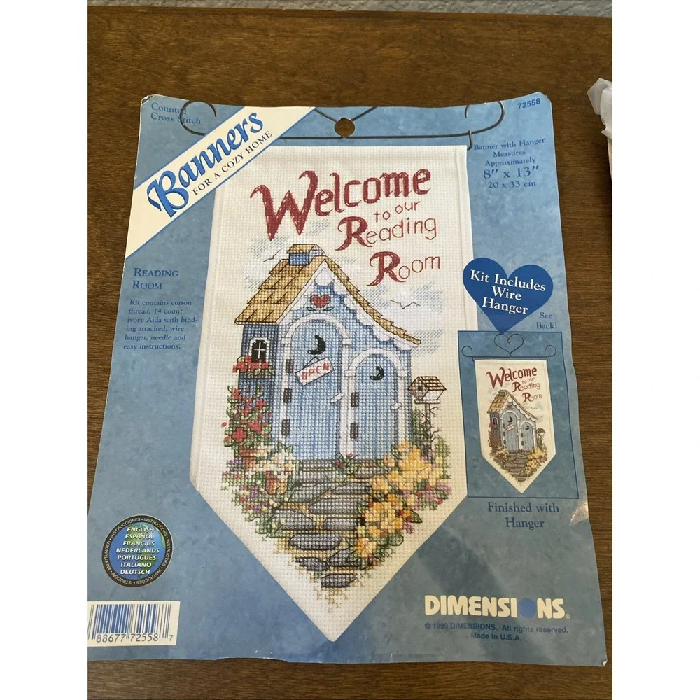 Dimensions Cross Stitch Kit Welcome To Our Reading Room Banner‎ Not Started/Open
